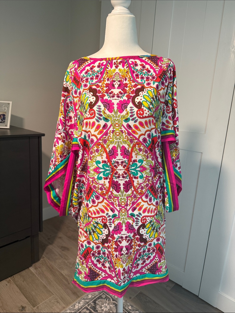 Trina Turk Pink Multi-Pattern swim coverup/dress